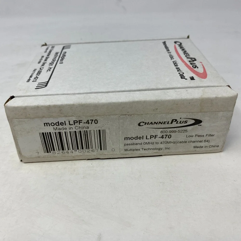 Channel Plus LPF-470 Passband‎ 0 MHz to 470 MHz (Cable Channel 64)